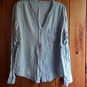 NWOT Lace Detailed Chambray Shirt